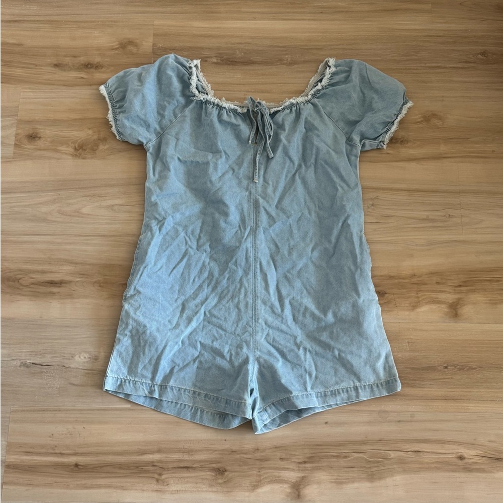 Light Blue Denim Romper